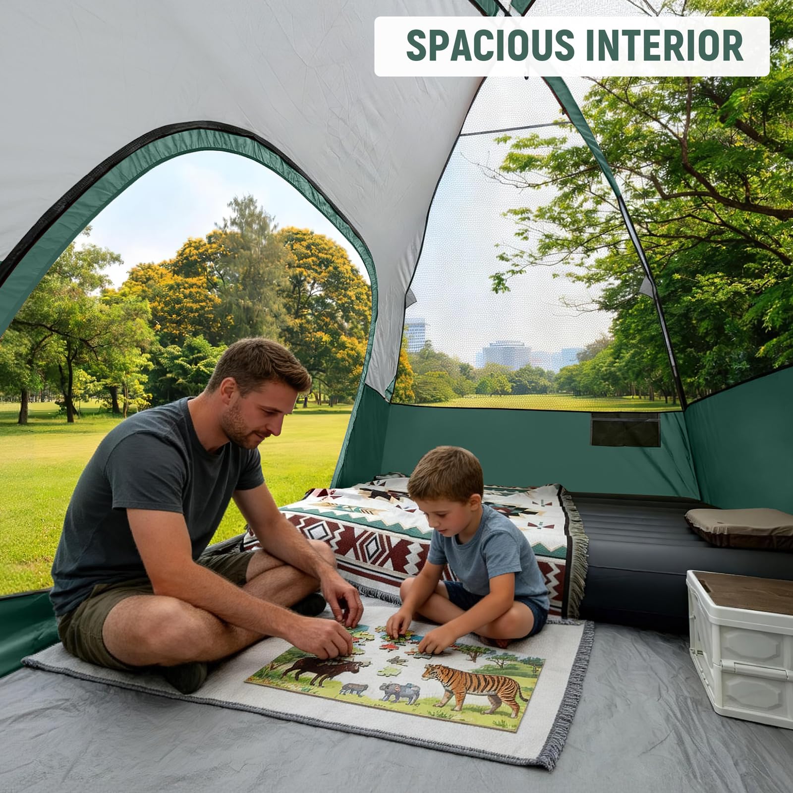 CAMPROS CP Tenda da Campeggio 3/4/6 Posti Impermeabile