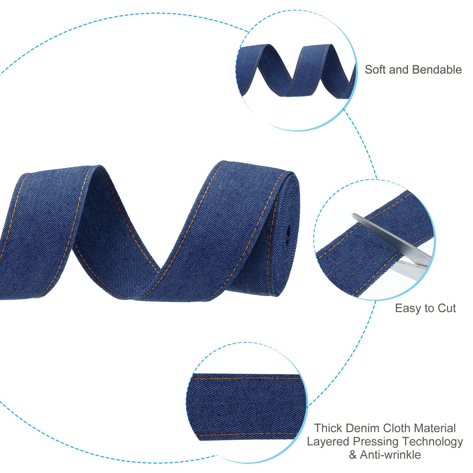 PATIKIL 1.5" Denim Ribbon - Image 3
