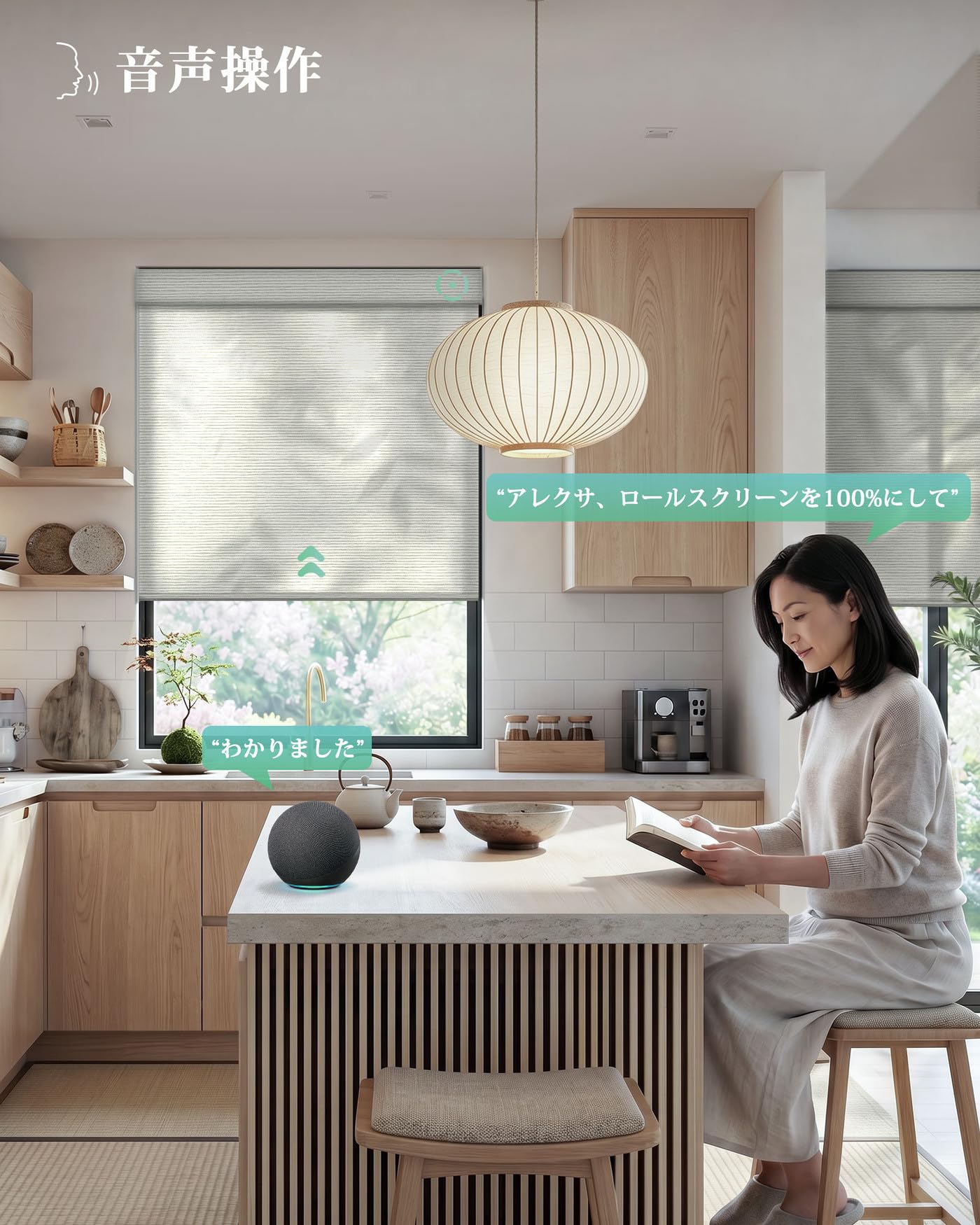 Amazon｜Yoolax 電動ロールスクリーン Zigbeeモデル 充電式 Alexa対応