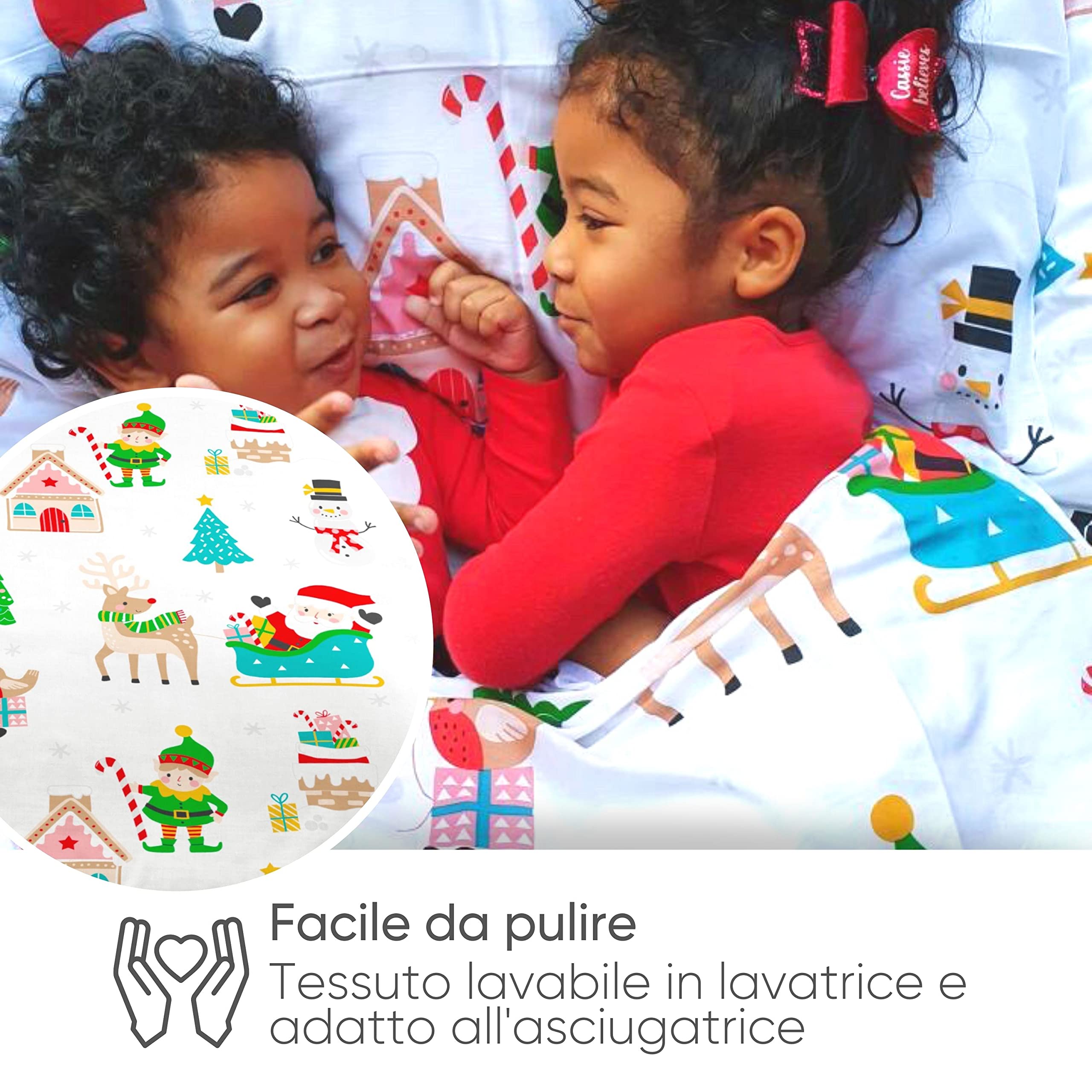 Bloomsbury Mill – Copripiumino Letto Natalizio - Paesaggio Invernale - Lenzuola Letto Singolo Natale - Set di biancheria da letto per bambini - Copripiumino 135 cm x 200 cm e Federe (Singolo)