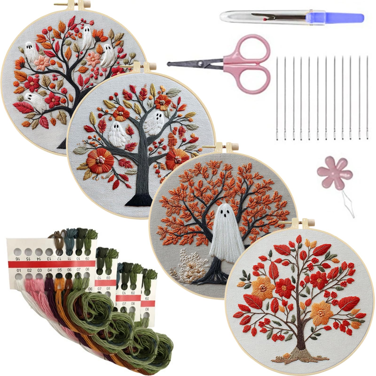 Embroidery Starter Kit 4-Pack – Halloween Patterns