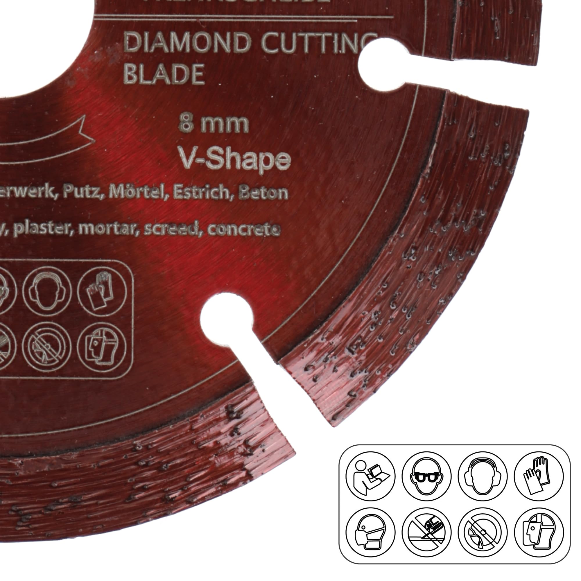 PRODIAMANT Frez do fug 125 mm szerokość 8 mm segment V kształt dachu do fug, betonu i muru