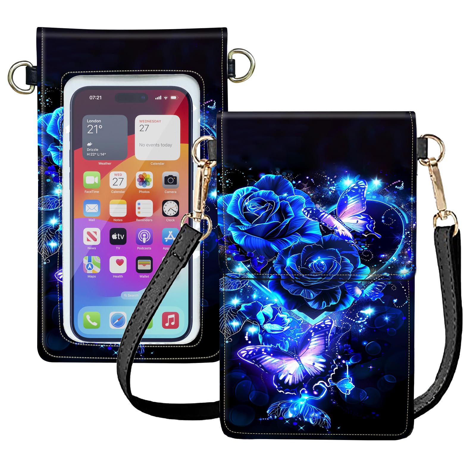 Touch Screen Phone Purse,Small Crossbody Bag for Women Girl,Lightweight Small Leather Bag Card Holder Phone Wallet