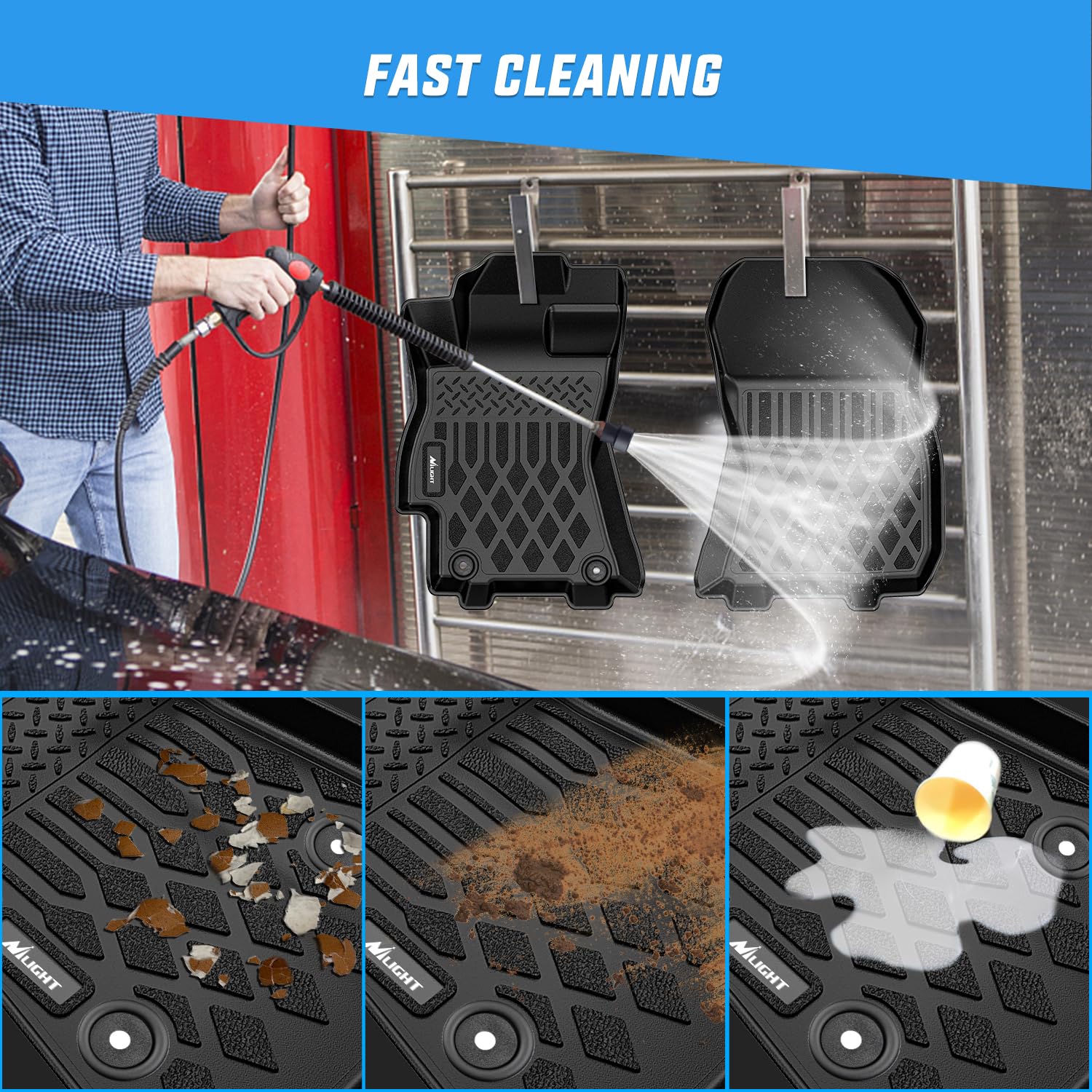 Nilight TPE Floor Mats for Subaru Outback Legacy 2010 2011 2012 2013 2014 All Weather Custom Fit Heavy — view 5