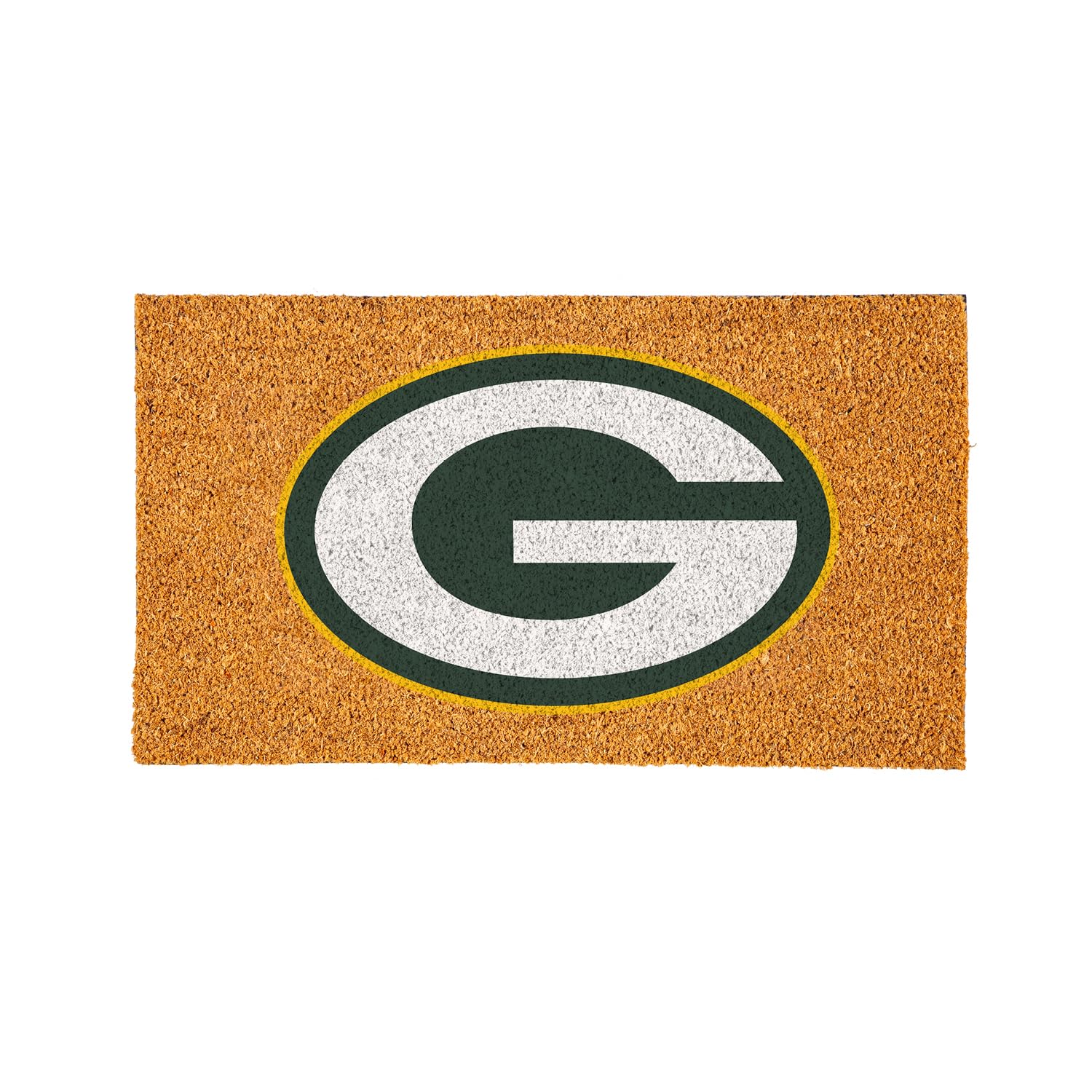 Team Sports America NFL Green Bay Packers Natural Coir Doormat | Official Full Color Team Logo | 28 x 16 Inches | Non Slip Back | Front Door Welcome Floor Mats | Indoor Outdoor Entrance Home Décor