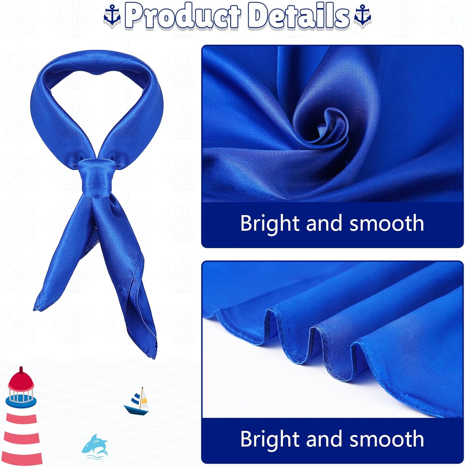5 PCS Halloween Sailor Costume Accessories Include Sailor Hat Blue Scarf Gloves Socks Eye Mask for Women Men Halloween Party Cosplay - Image 5