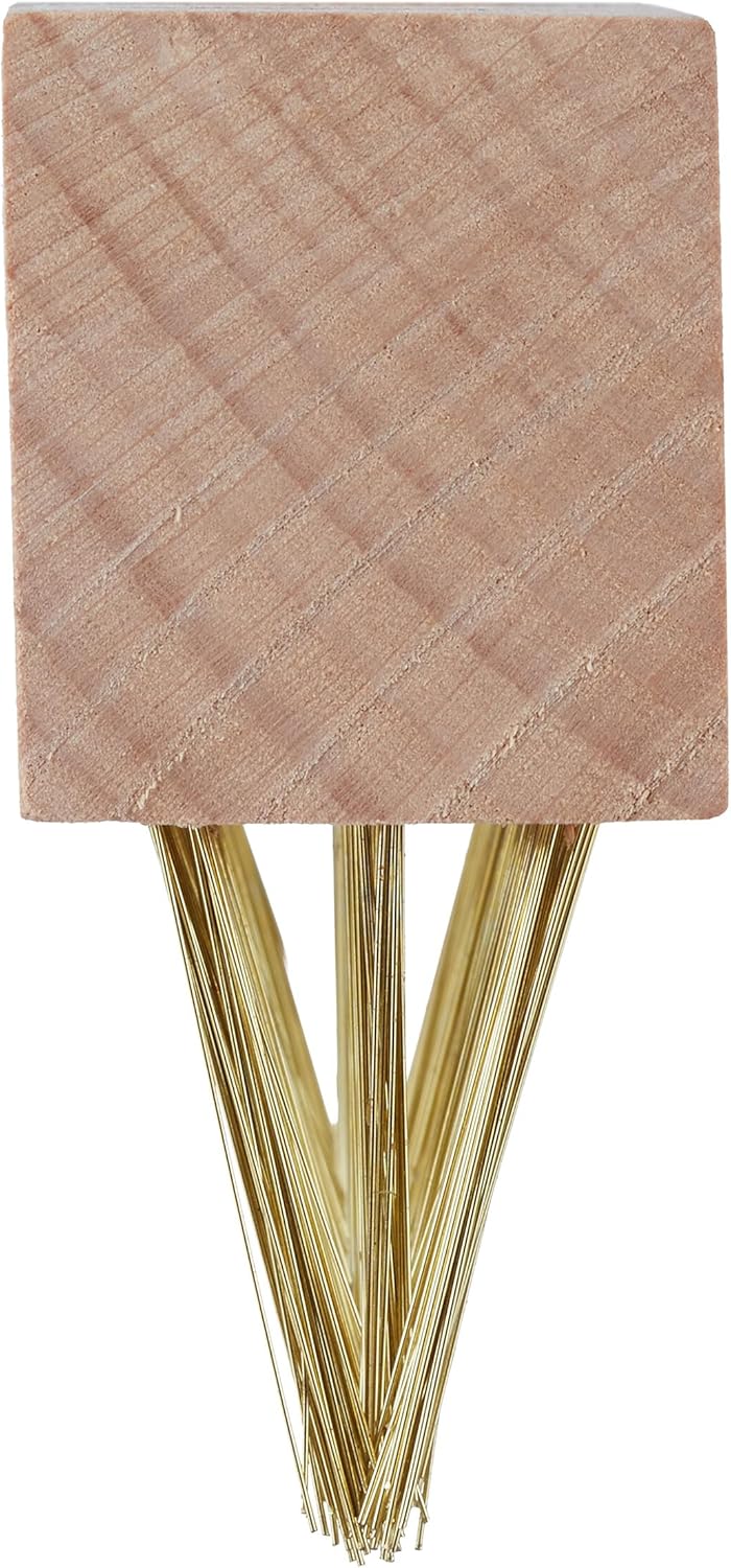 Relaxdays Grout, Set of 6, Weed & Moss Removal, Steel Bristles, Replacement Brushes, Garden & Patio, Natural/Gold, 70% Wood 30%, 6er Set