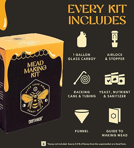 Craft A Brew - Kit de fabricaciĂłn de Mead Reutilizable para hacer tu propio kit de Mead Produce 1 galĂłn de Mead Craft A Brew - Kit de fabricaciĂłn de Mead Reutilizable para hacer tu propio kit de Mead Produce 1 galĂłn de Mead