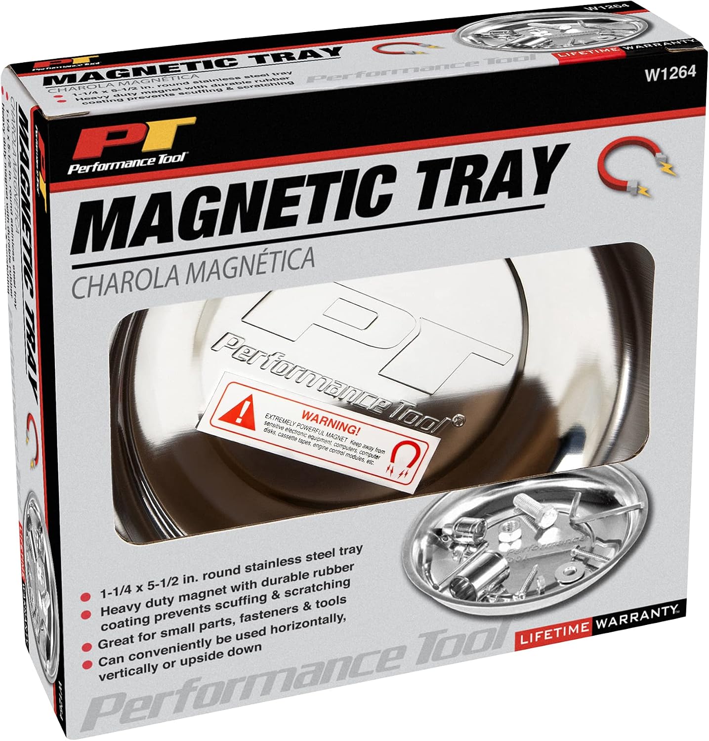 Performance Tool W1264 Magnetic Tray,Silver