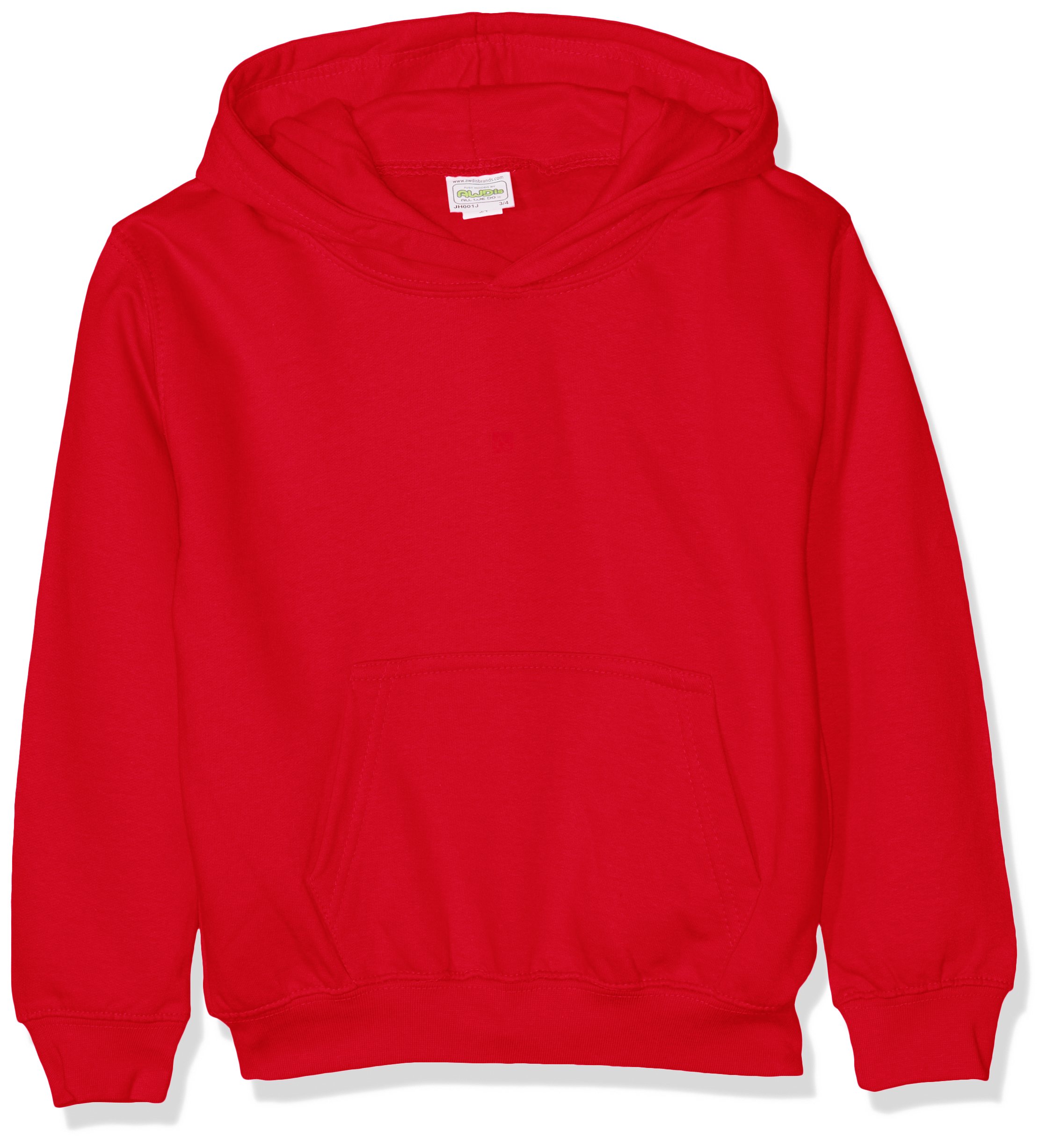 AWDis Boy's Kids Hoodie, Red (Fire Red), Medium