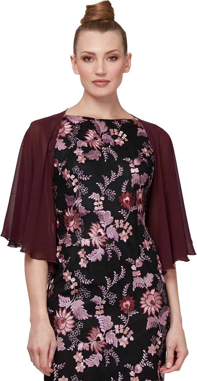 S.L. Fashions Womens Poly Chiffon Shrug Jacket image 4