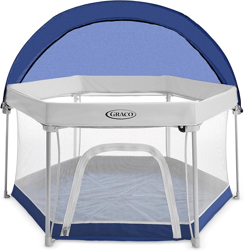 Graco Pack 'n Play LiteTraveler LX Playard Outdoor and Indoor Playspace with Compact Fold UV Canopy