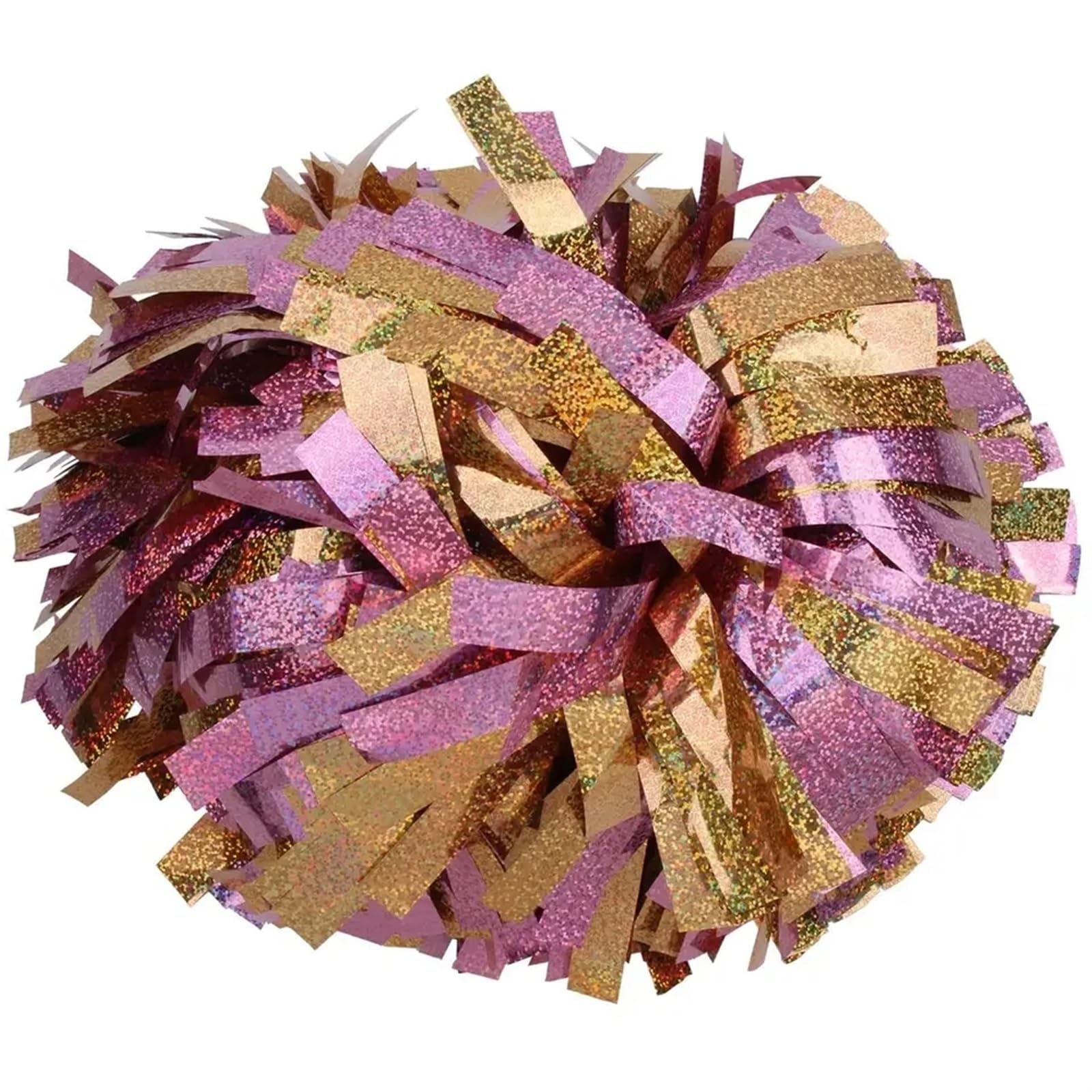 BDXMKS Cheerleading Pom Poms 2pcs Cheerleader Pompom Cheerleader Baton Handle Pom Pom Big Hand Dance Pompoms(Pink Gold)