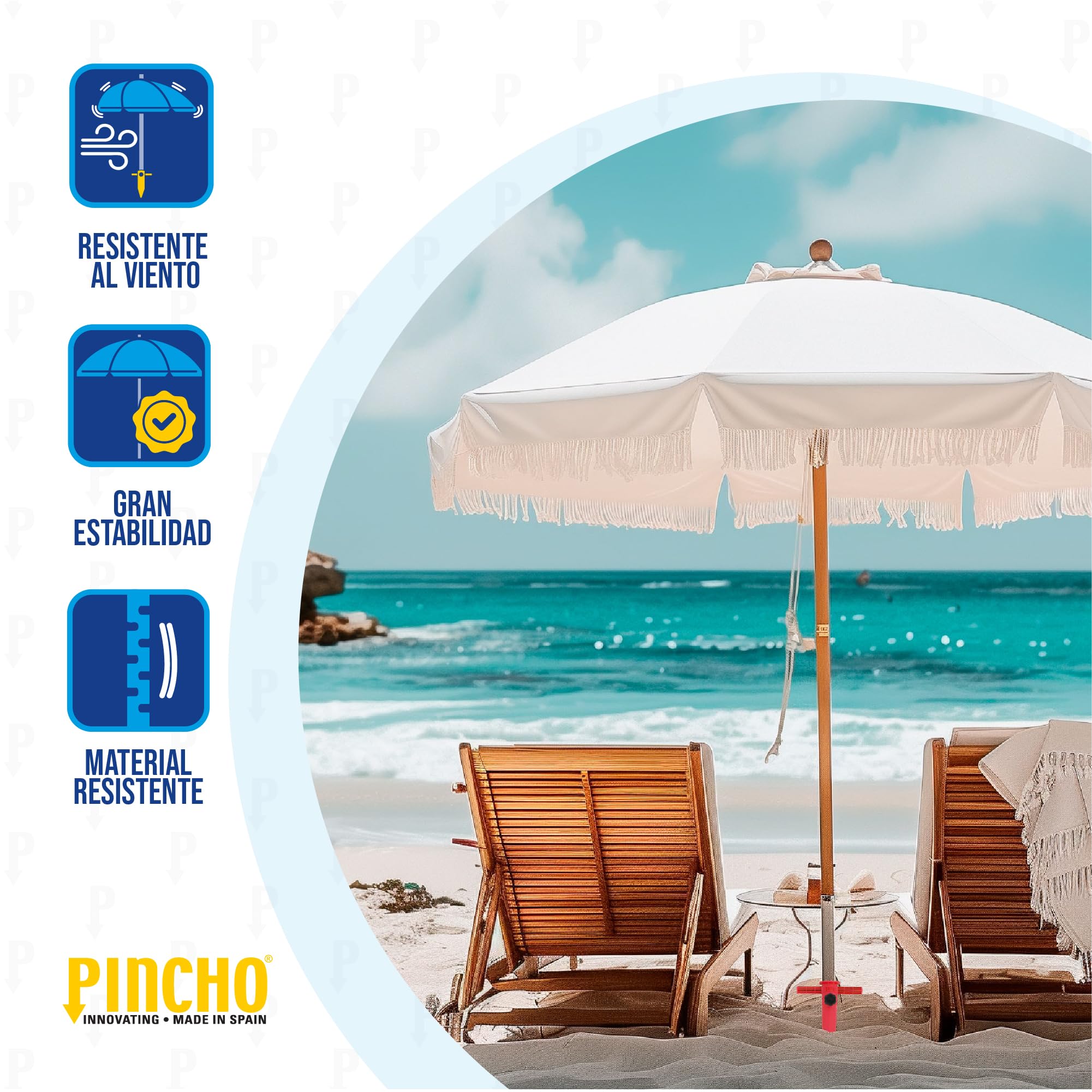 Porta Ombrellone da Spiaggia PINCHO Supporto con Vite Regolabile 35 mm 31 cm