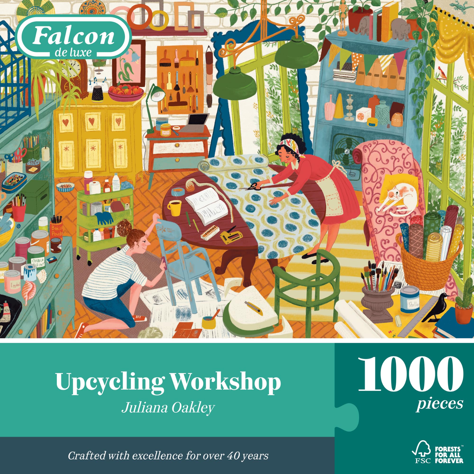 Falcon Upcycling Workshop, 1000 Piece Jigsaw Puzzle for Adults - Beautifully Illustrated 1000Pc Adult Jigsaws, Fun Present & Activity for Home, Rainy Day Puzzles, Birthday Jumbo