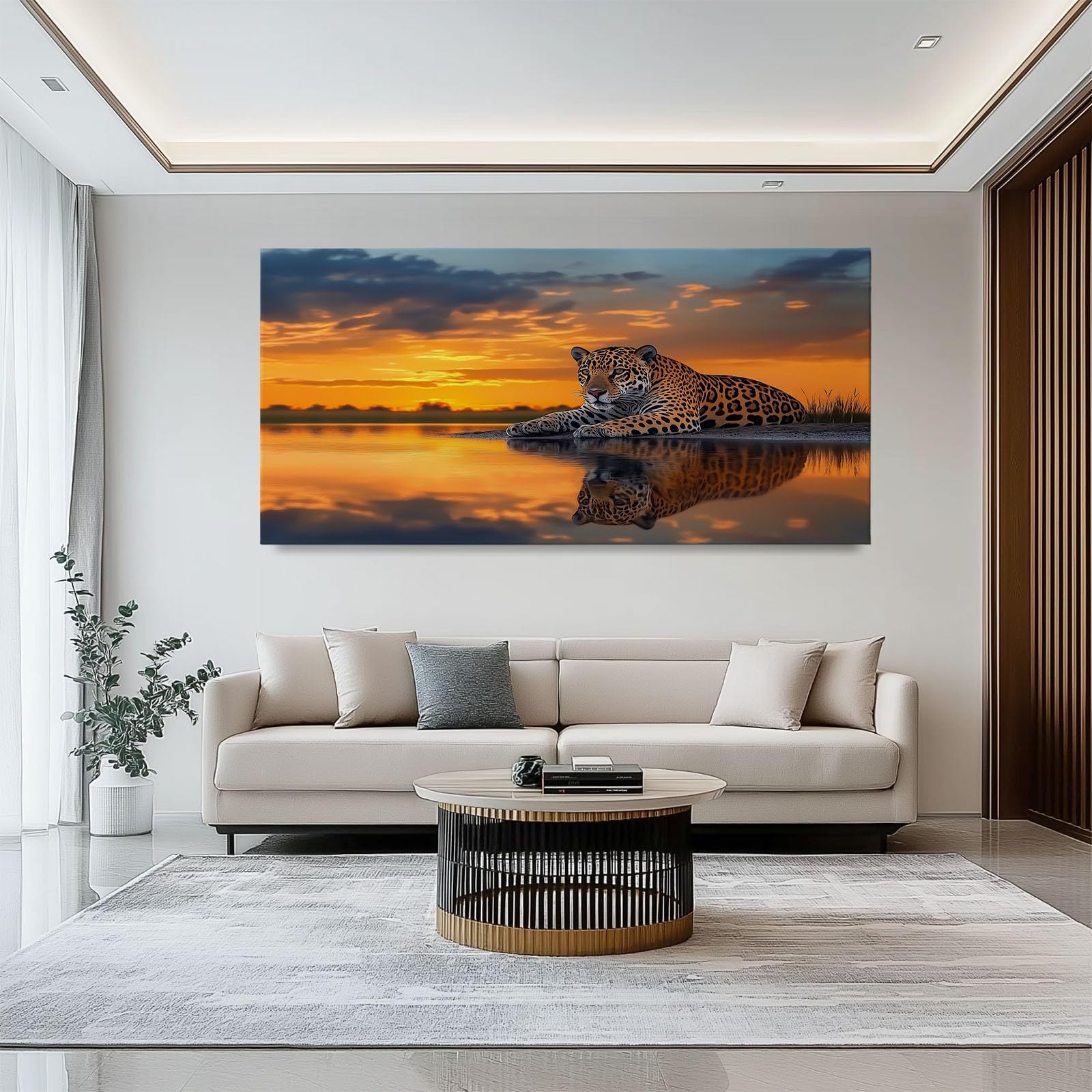 Lienzos decorativos 90l x45an cm Cuadro Sobre Lienzo Moderno Animales Salvajes Tigre Dormitorio Cocina Cuadros Pared Imágenes Cuadros Decoracion Salon Wall Naranja Negro