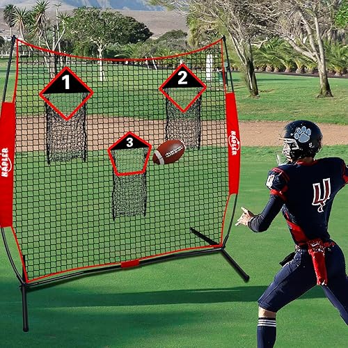 Miniatura 6 de Kapler Red de entrenamiento de fútbol, red de tiro de fútbol de 6 x 6 pies con zona de 3 objetivos, red de paso, entrenamiento de precisión de