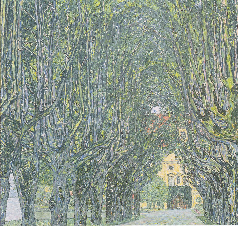 Gustav Klimt Allee vor Schloss Kammer grand cadre sans reflet pour mur vide