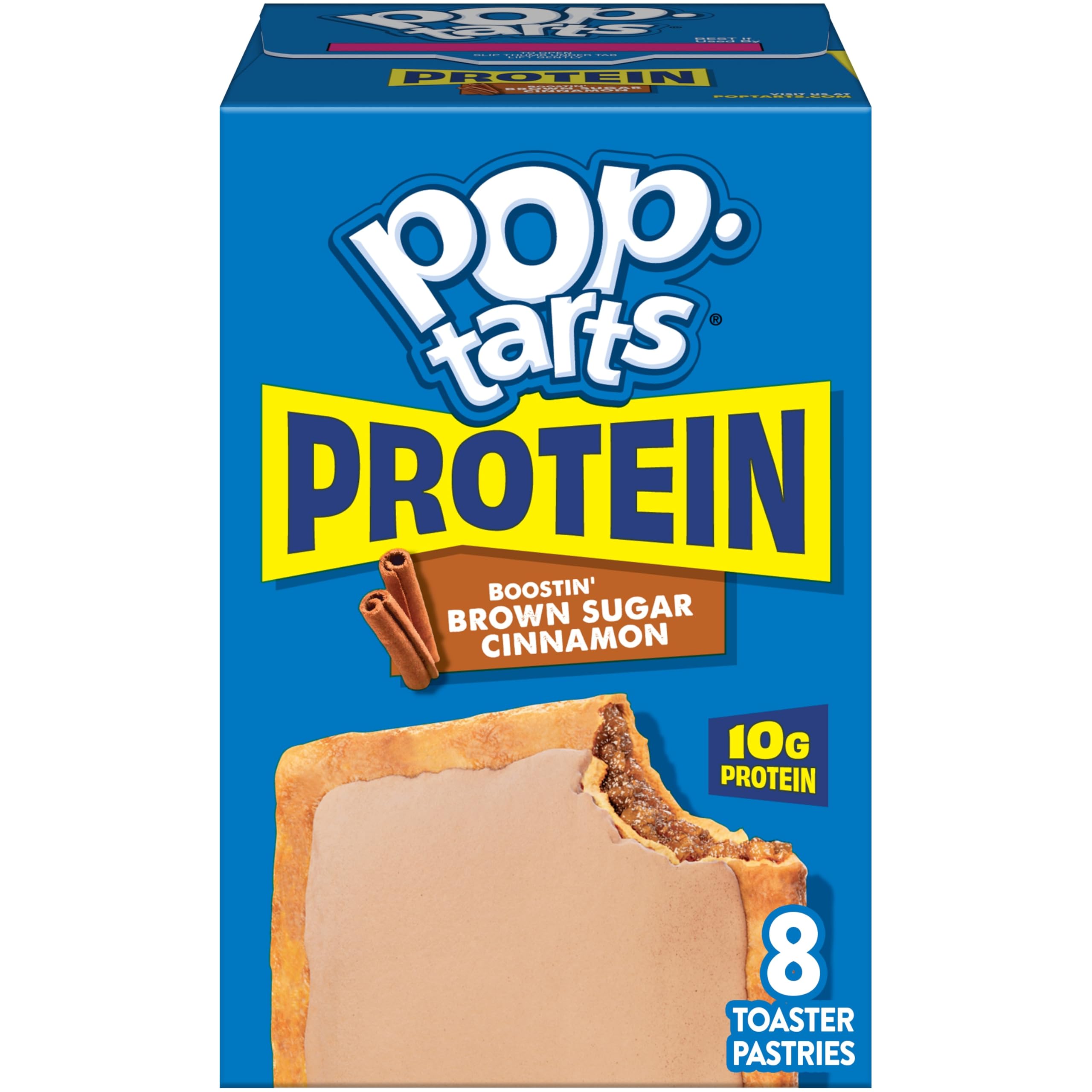 Protein Toaster Pastries, 10g Protein, Boostin' Brown Sugar Cinnamon, 14.3oz Box (8 Pop-Tarts)