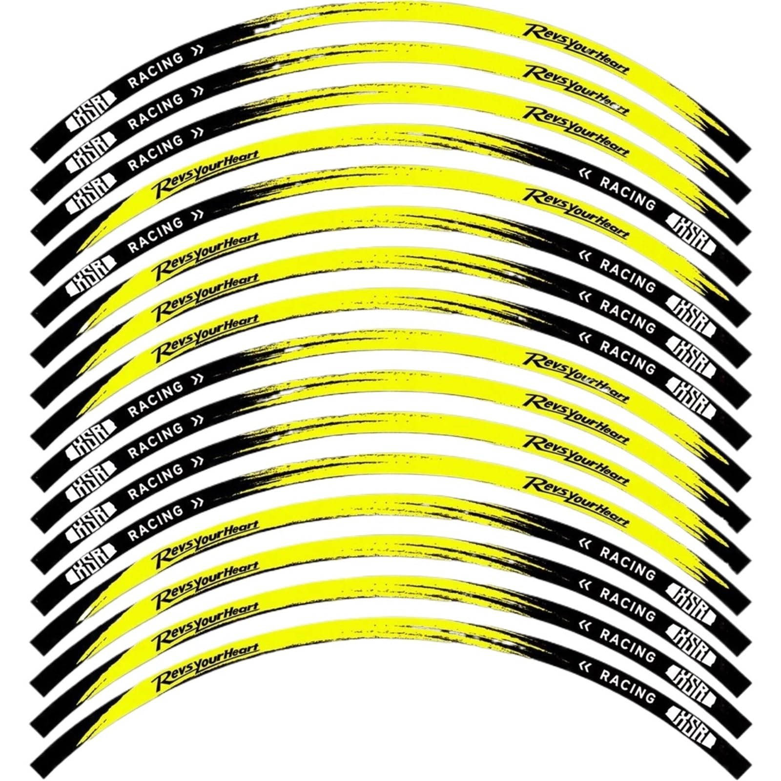 Sticker Part Motorcycle Reflective Wheel Hub Stickers for Y-AMAHA XSR 125 155 700 900 Tyre Rim Stripe Tape Motor Bike Accessories Decals(Yellow)