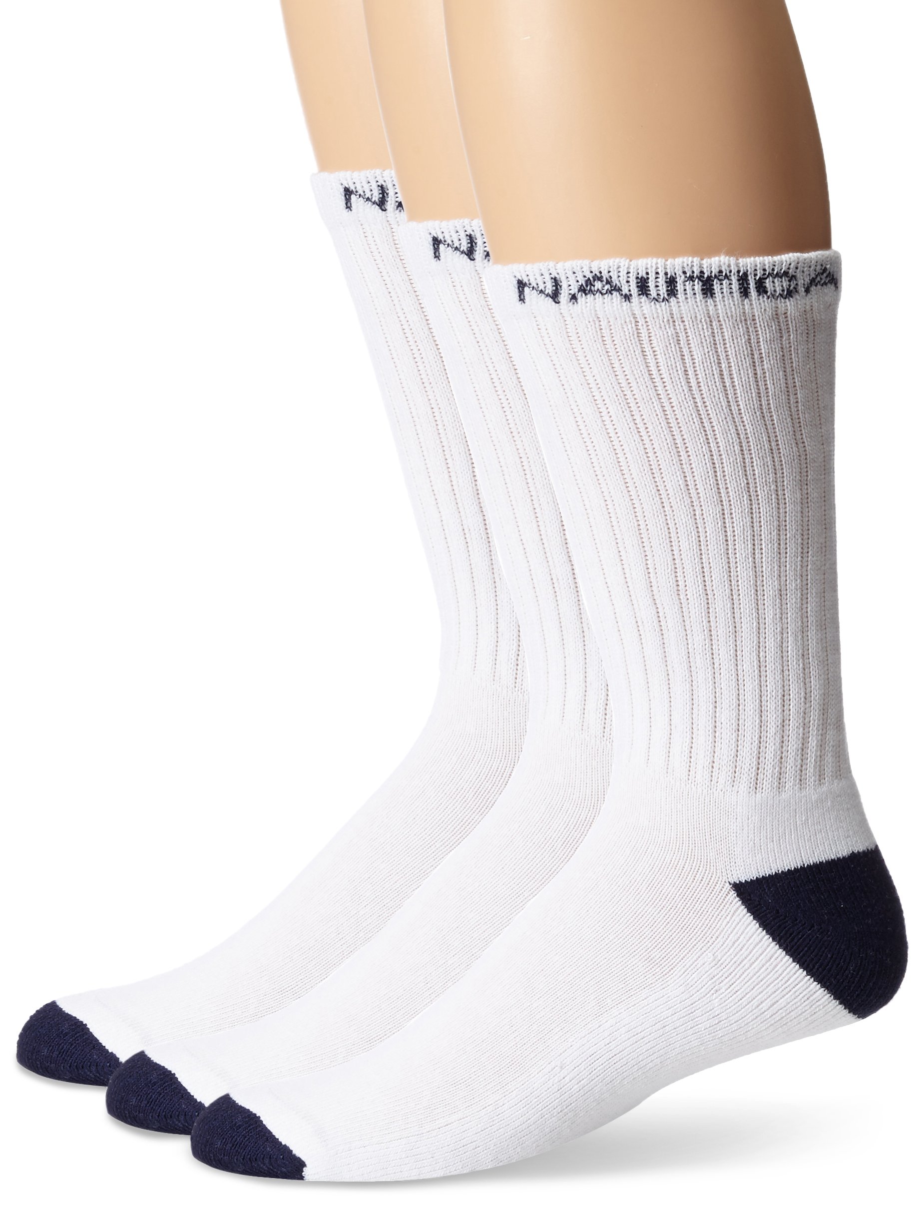 Nautica Men's 3 Pack Performance Classics Athletic Crew Socks