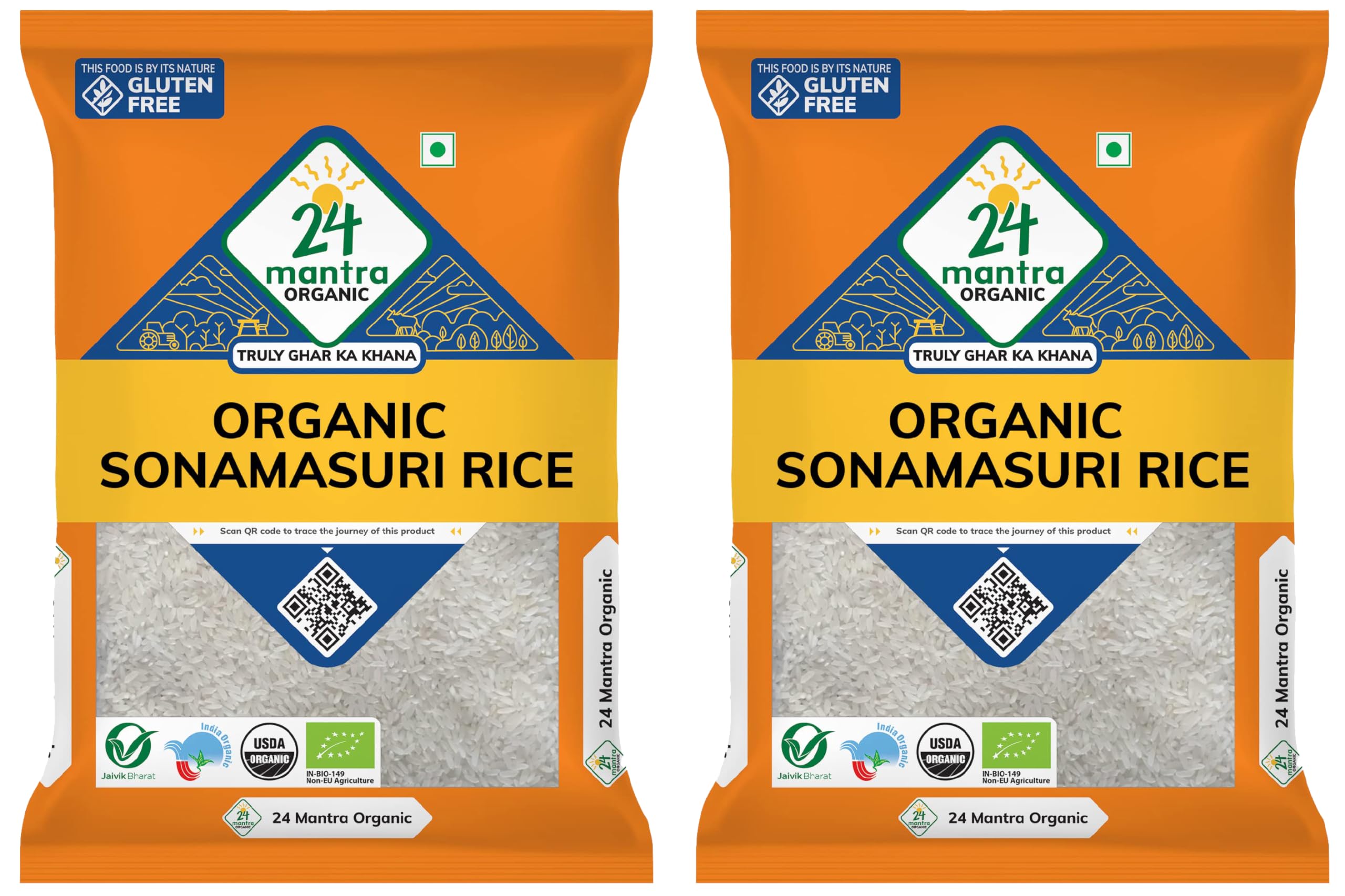 24 Mantra Organic Sonamasuri Polished Raw Rice/Sonamasoori Chawal - 5 Kg | Pack of 2 | 100% Organic | Chemical Free & Pesticides Free-picture-25