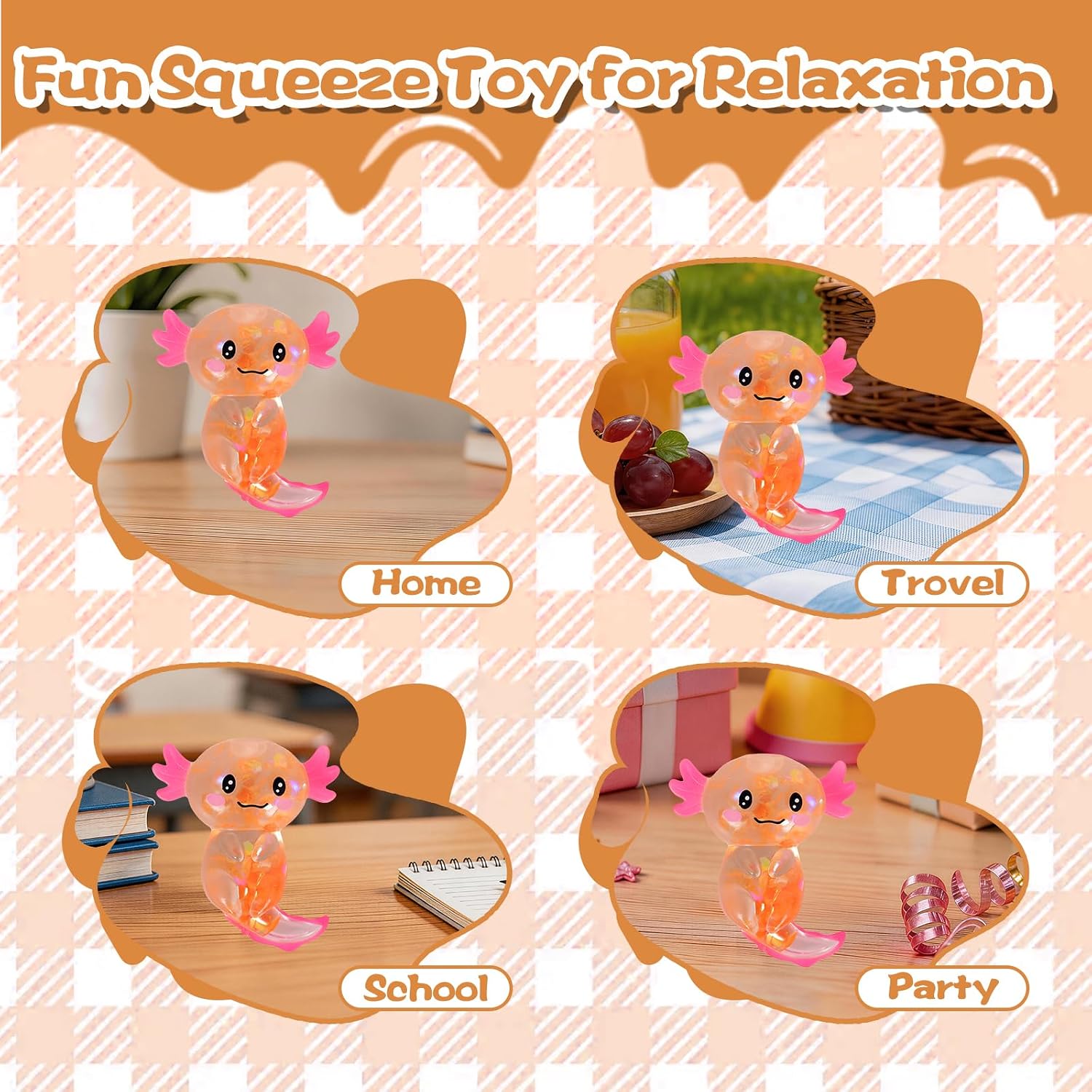 Axolotl squishys Toy, Slow Rising Squeeze Toy, Soft Stretchy Fidget Toy image 5