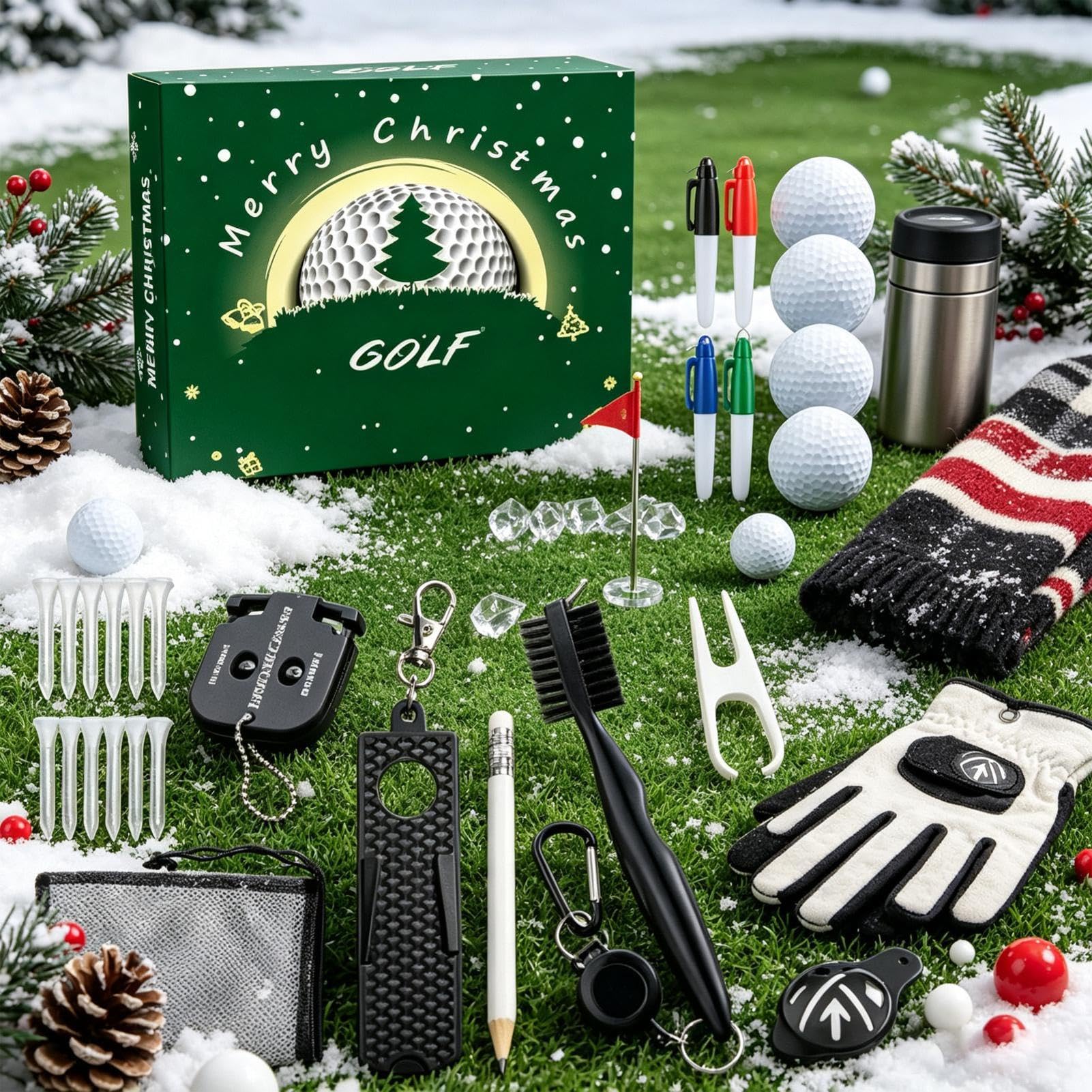 Golf Advent 2026 Calendrier de Noël Réutilisable 24 Jours
