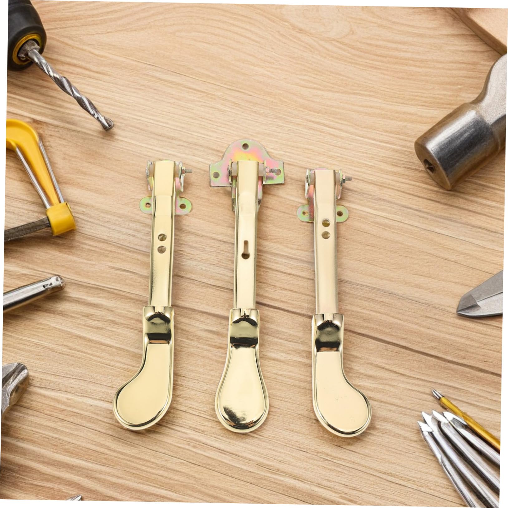 Pedale Sustain per Pianoforte Verticale Oro 3 Pezzi Doppio Foro | Metallo, Compatibilità, Parti per Strumento, Design Elegante, per Musicisti Professionisti