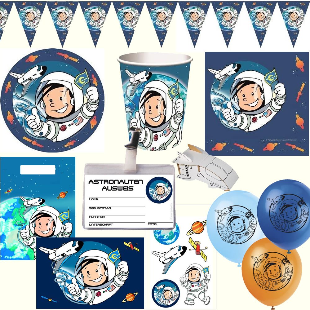 Astronaut Flo Luftballon-Set – 8-teilige Mottoparty-Deko Für Kindergeburtstage, Weltraum-Thema