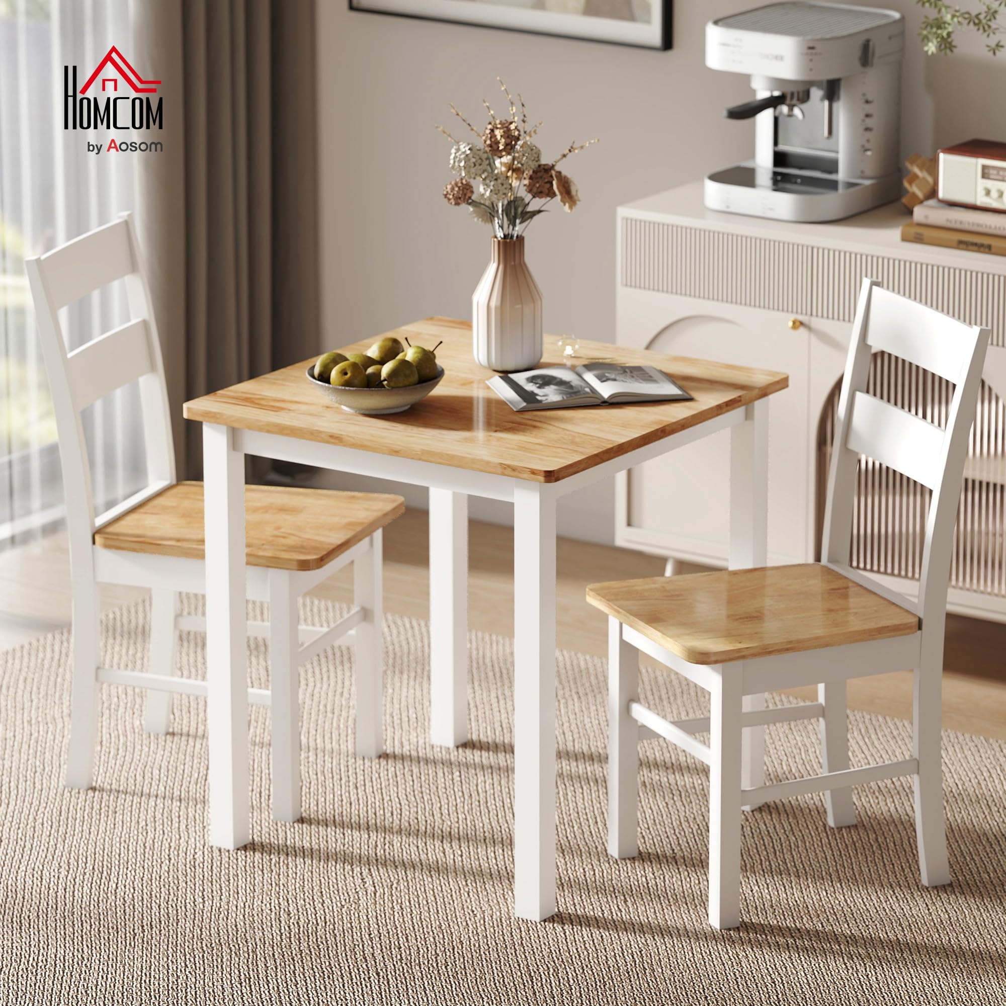 HOMCOM Esstisch 69x69 cm Küchentisch Esszimmertisch 2-4 Personen Eiche