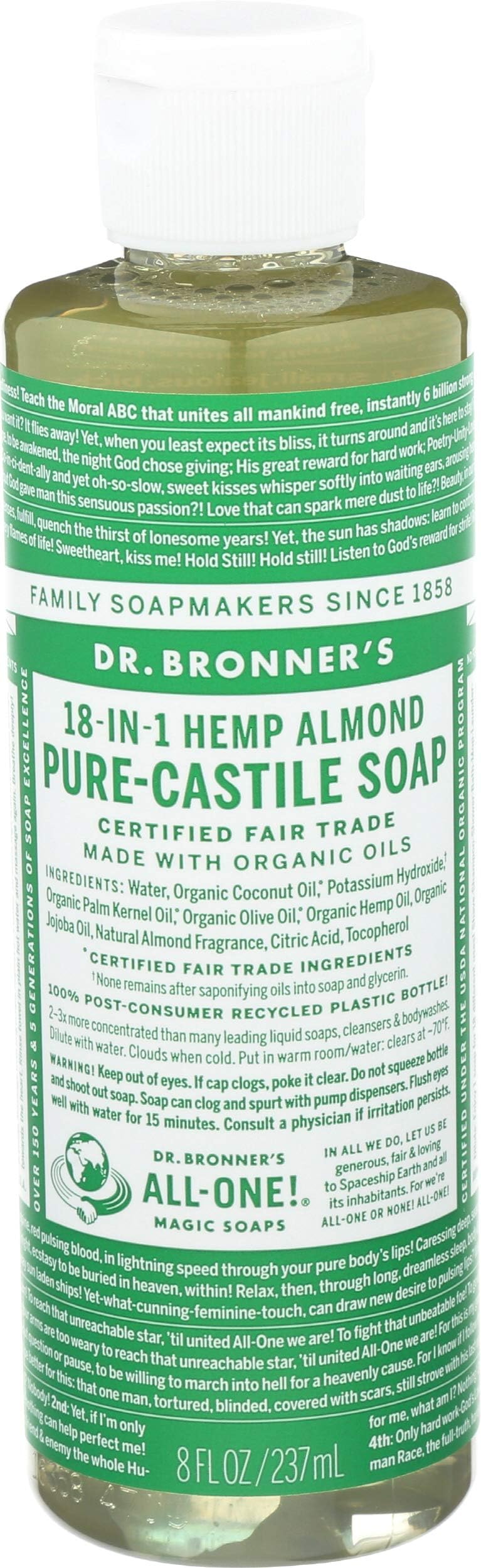 CASTILE LIQ SP,OG3,ALMOND 8 Fl Oz EA 1