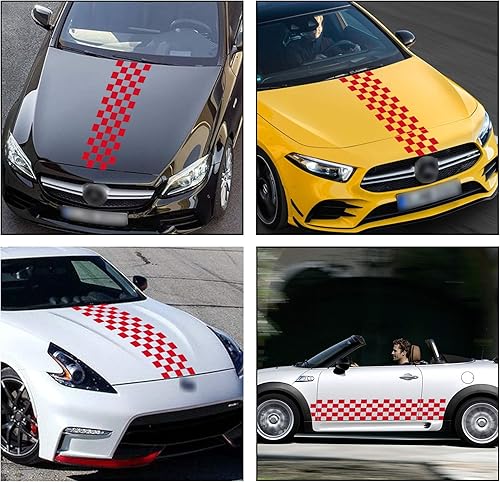 Miniatura 3 de TOMALL Calcomanía de rayas para capó de 49.8 x 9.2 pulgadas para automóvil, carreras, carrocería, carrocería, parachoques a rayas, calcomanía de