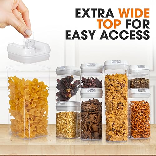 Miniatura 7 de Cheer Collection Contenedores herméticos para almacenamiento de alimentos, recipientes de almacenamiento de cocina para despensa, juego de 7