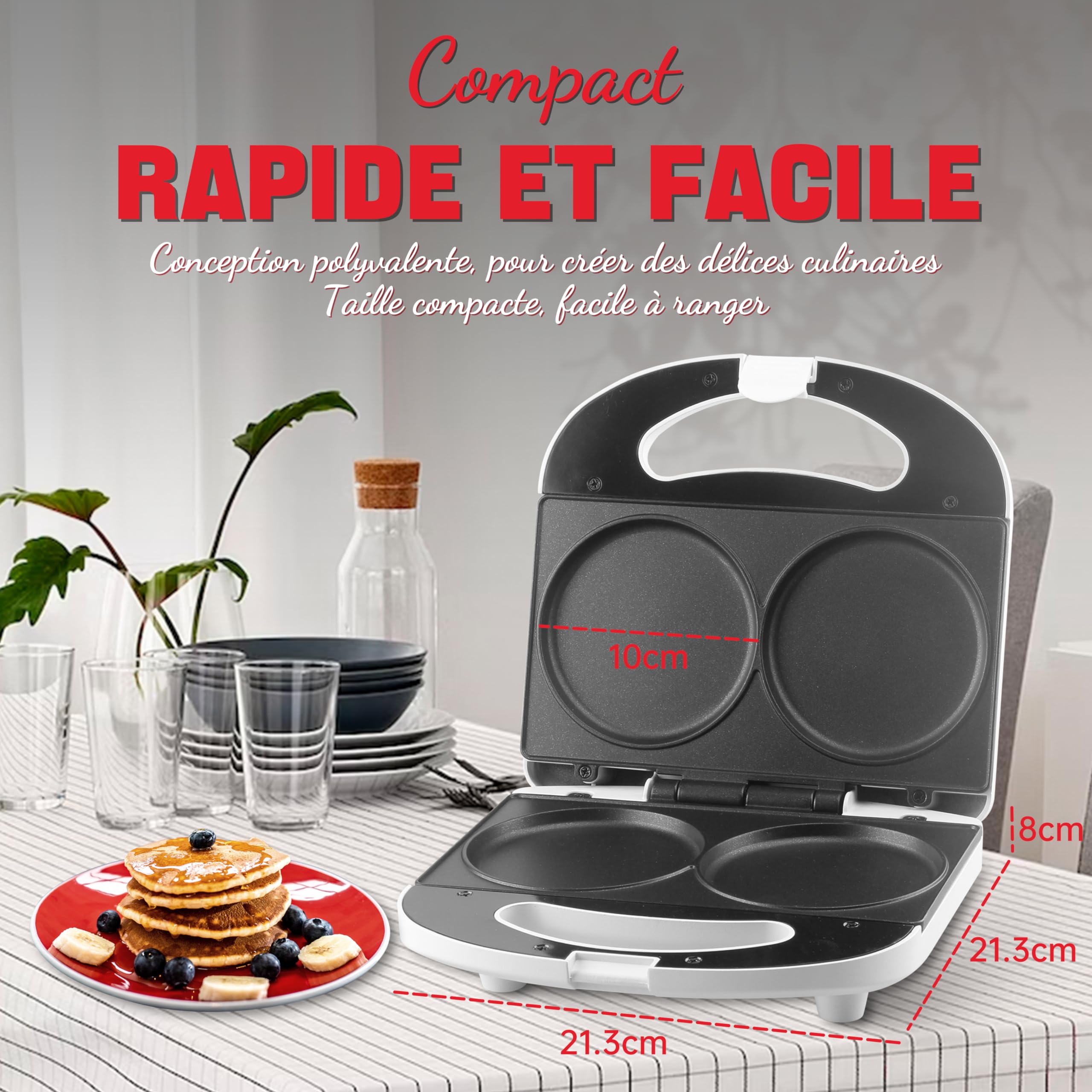 Machine À Gaufres À Bulles, Machine À Muffins Électrique Antiadhésive 1400 W, Machine À Crêpes