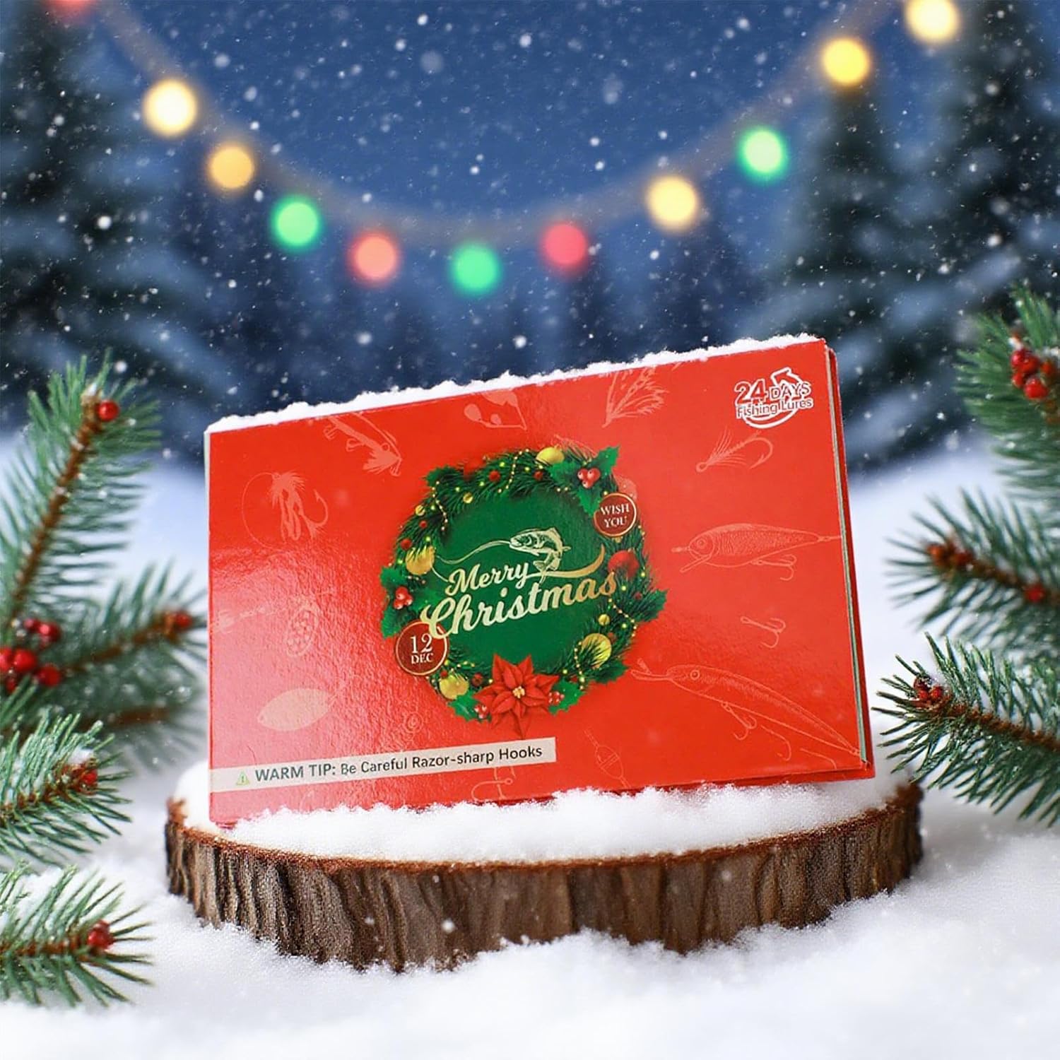 Fishing Lure Calendar Advent 2025,24-Day 2025 Holiday Fishing Countdown Calendar - Waterproof Survival Tools for Saltwater Freshwater River Travel Vacation Holiday Festival Father