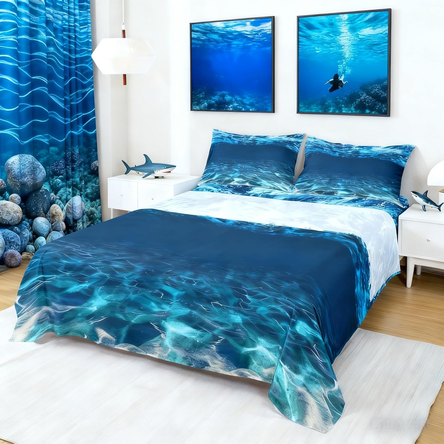 Castle Fairy Farmhouse Style Bed Sheet Set 4 Piece,Cute Chickens Livestock Sheets Full Size Bed Set,Rustic Animal Theme Bedding Set with Flat,Fitted Sheet,2 Pillow Cases