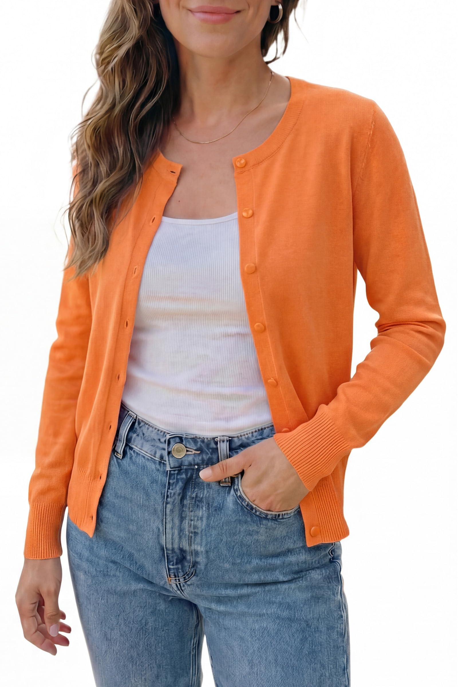 VOTEPRETTY Cardigan Leggero da Donna a Maniche Corte Top Estivo Solido