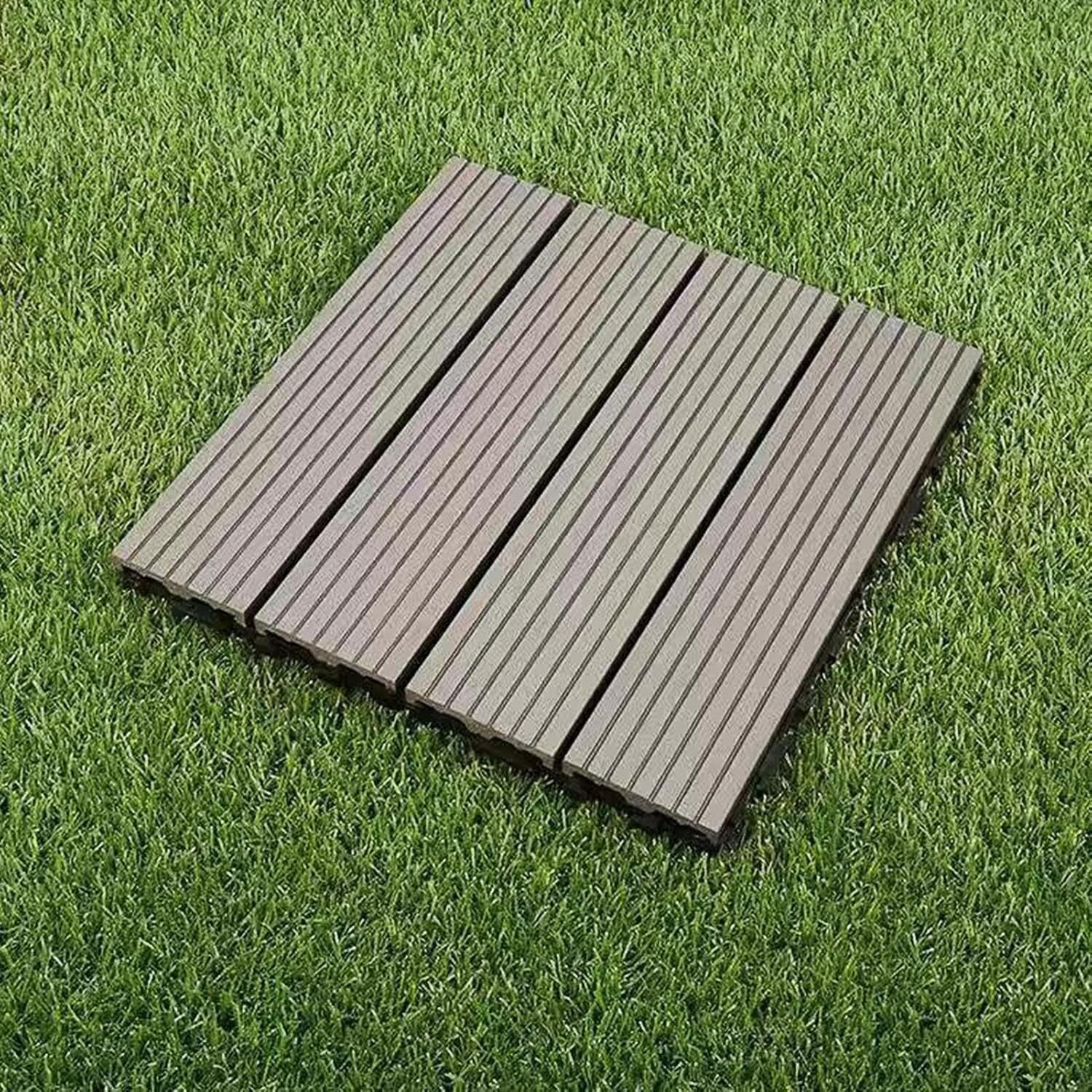 Carrelage de sol à emboîtement extérieur dalle bois plastique balcon tapis carré grigio