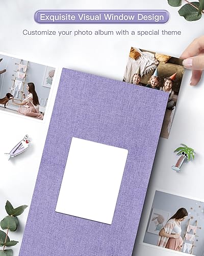 Miniatura 4 de popotop - Álbum de fotos 4x6 con 300 fotos, cubierta de lino, libros de fotos con 300 bolsillos horizontales, álbumes de fotos para deslizar para