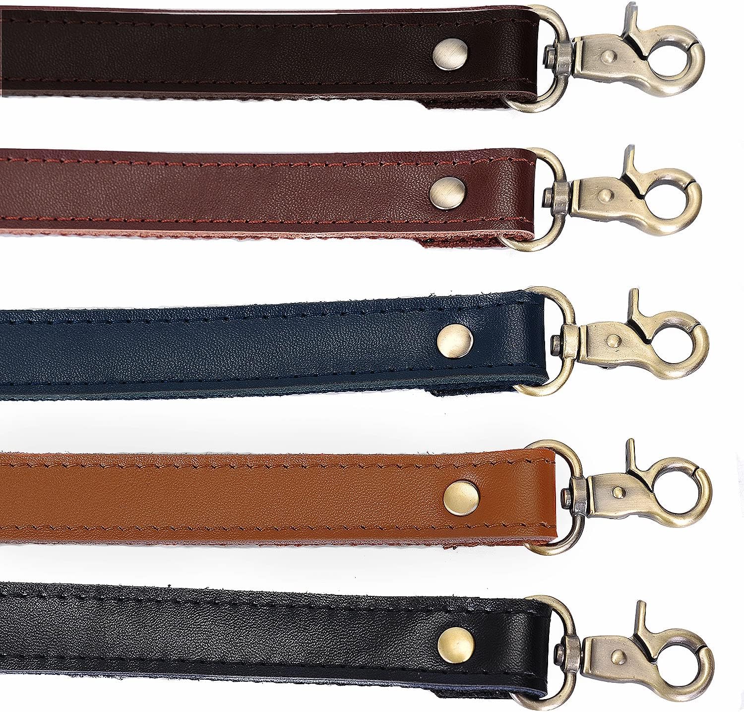 VanEnjoy Pair Genuine Leather Purses Strap Sewing Canvas Backing Bag Handles Replacement - Image 6