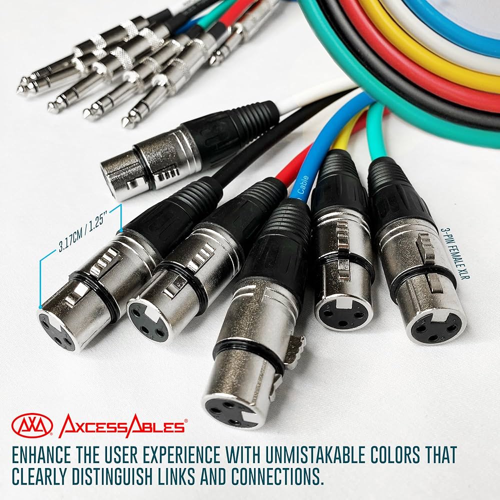 axcessables trs14-xlr115?mオーディオケーブル???ステレオ1?/ 4?&quot; TRS to XLRオス(15ft ggw725x 1/4-inch TRS (Stereo) to XLR 3-Pin Male Balanced Audio Cable