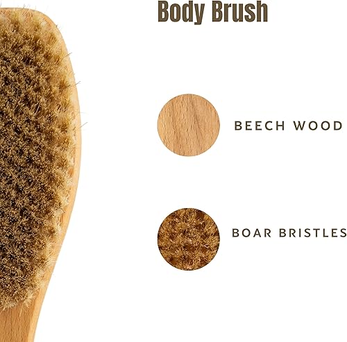 Dry Brushing Body Brush Set - Exfoliating Shower Scrubber(Large 15")