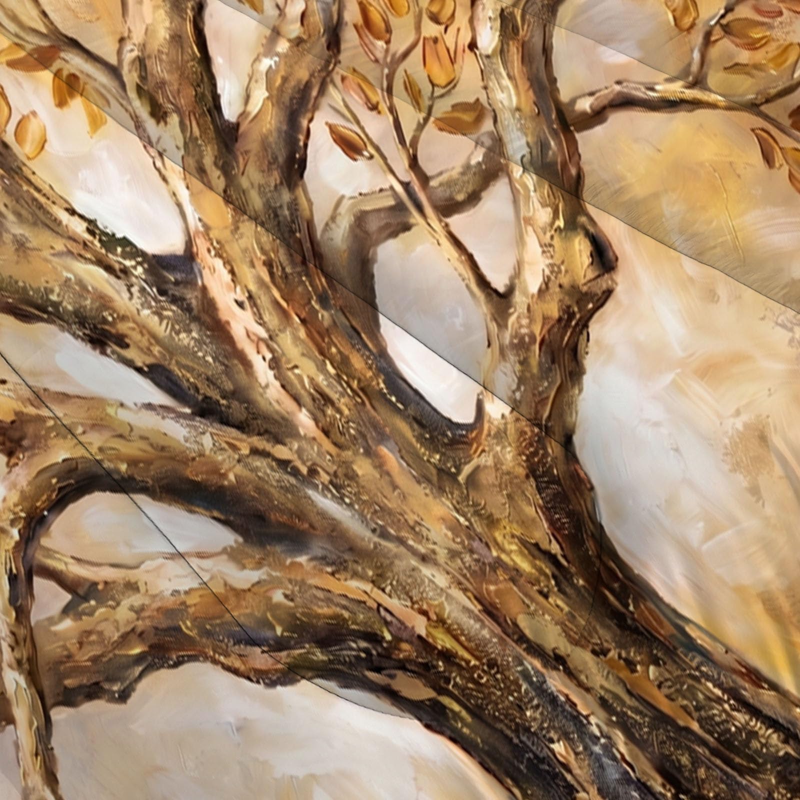 Copriletto Trapuntato Per Bambini Con Albero Autunnale Del Ringraziamento | Trapunta Matrimoniale Invernale, Oro, Piumone Caldo Morbido Dipinti Botanici Ad Olio D'Epoca Per Decorazione Camera Da Letto
