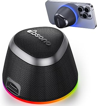 dbsono 2 in 1 Portable Magnetic Bluetooth Speaker, Phone Stand, Black