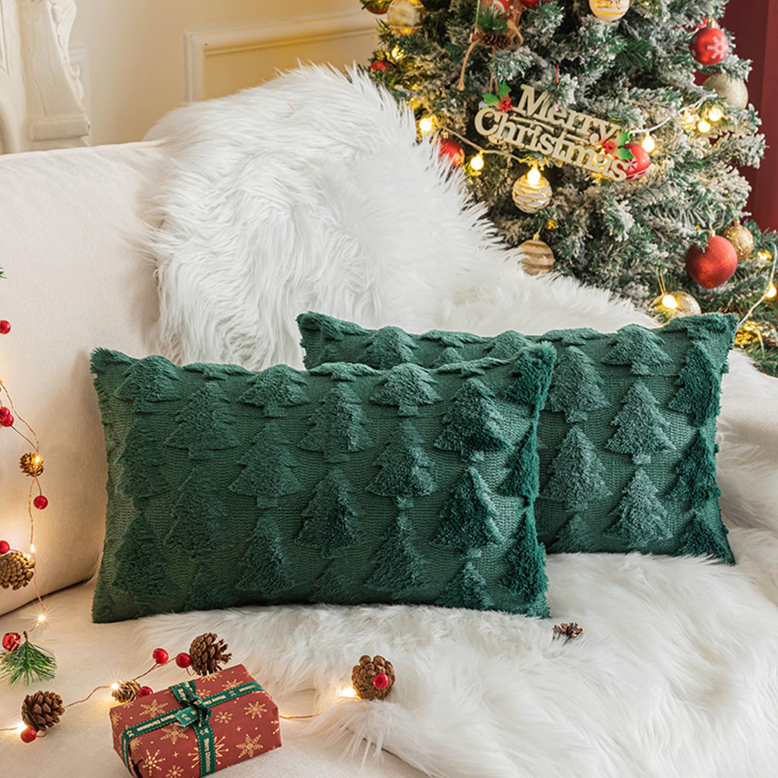 Housses de coussin de canapé vert 30x50 cm idéales pour protéger et décorer