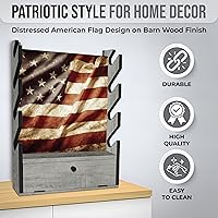 Vista 6 de Rush Creek Creations Gun Rack, Wall Mount Gun Rack for Rifles or Shotguns, Patriotic American Flag Design, Additional Storage for Gun Accessories