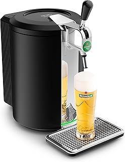 Krups Beertender Bierzapfmaschine, 5 Liter Fass, Marken der Heineken-Gruppe, Kontrollleuchte, perfekte Temperatur und Schaum, frisches Bier, einfache Installation, Compact schwarz VB450E10