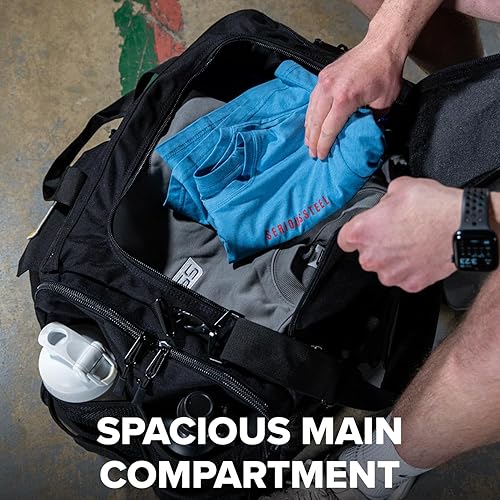 Miniatura 3 de Serious Steel Fitness Bolsa de gimnasio de nailon 1000D resistente (Mid BUD - Negro)