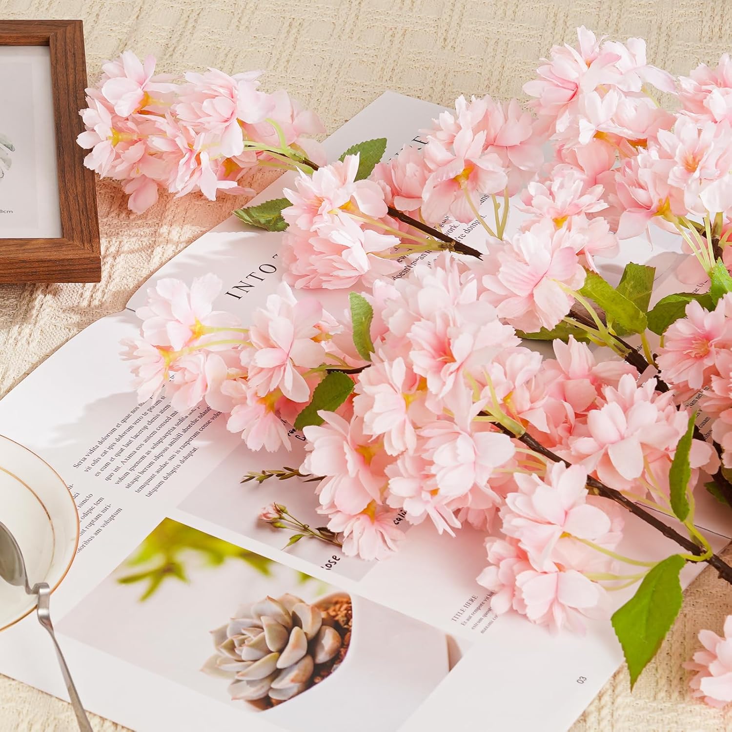 YOUNGLEAVES 3 Pcs Cherry Blossom Branches,40 inch Realistic Artificial Flowers Long Stem Spring Decorations for Tall Vase Home Wedding, Party Table Centerpiece Floral Arrangements Decor (Pink)